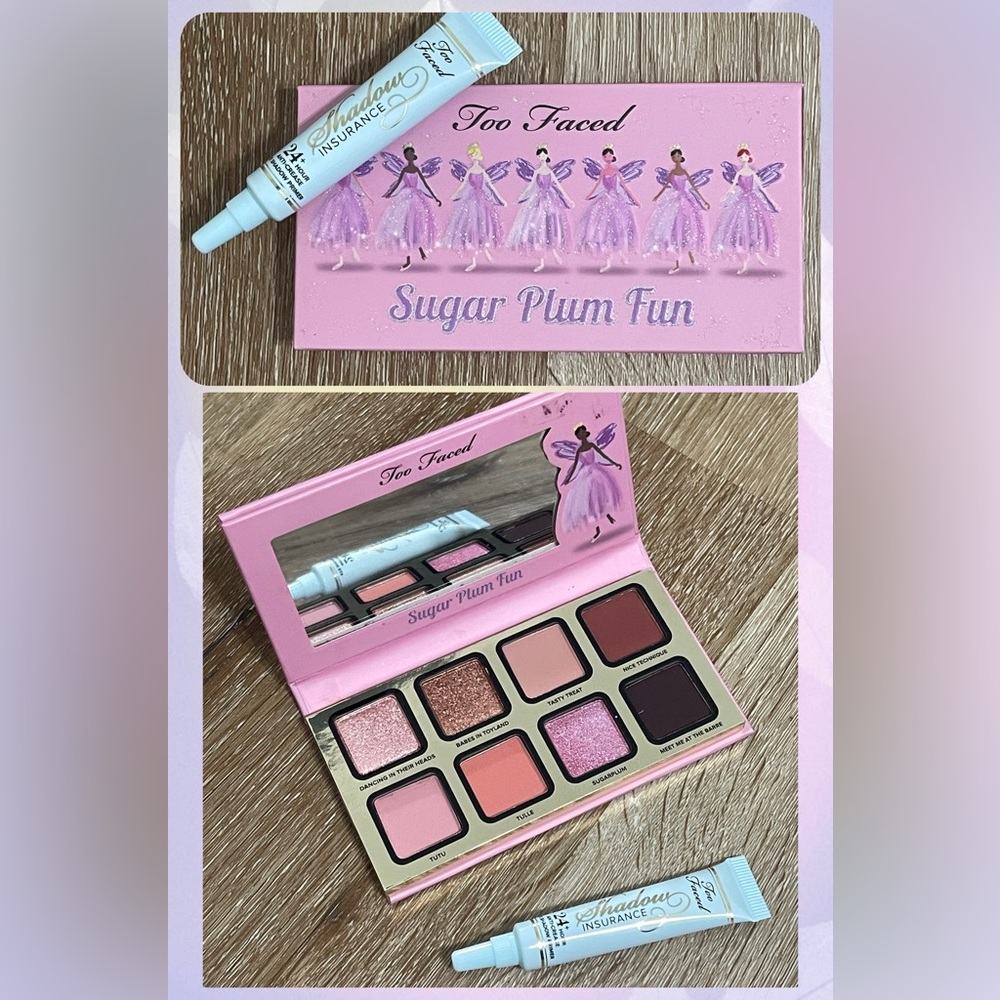 Too Faced Limited Edition Sugar Plum Fun Eye Shadow Palette w/ Shadow Insurance